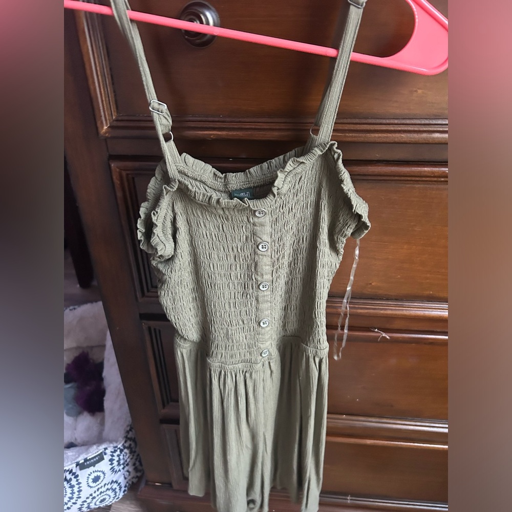 Green shorts jumpsuit